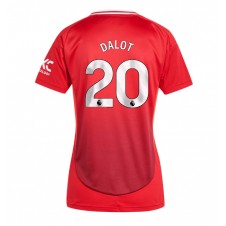 Manchester United Diogo Dalot #20 Hjemmedrakt Kvinner 2024-25 Kortermet